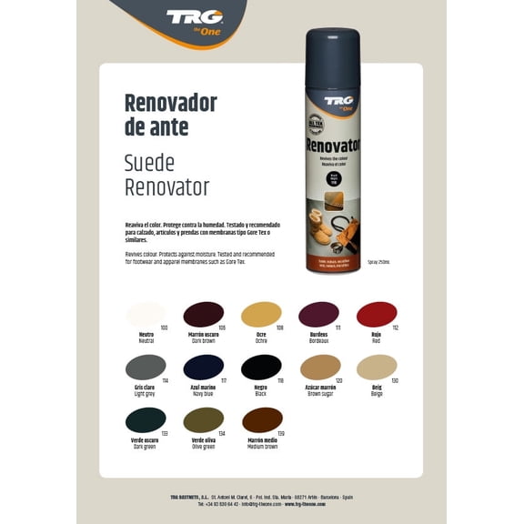 TRG Dark Green 133 Suede Renovator Spray - revives the original color by replacing the natural oils lost from the for suede shoes and nubuck shoes