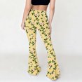 thumbnail image 5 of High Waisted Flare Leggings for Women Women's Vintage Printed High Waisted Modern Tight Fitting Bag Hip Casual Plastic Flared Pants Long Pants,Yellow,S, 5 of 9