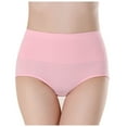 thumbnail image 2 of HUPOM Control Top Pantyhose For Women Panties High Waist Leisure None Elastic Waist Pink M, 2 of 6