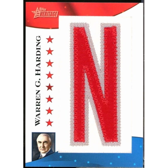 Collectible Warren G. Harding 2009 Topps American Heritage American Presidents Patch /50 #WH