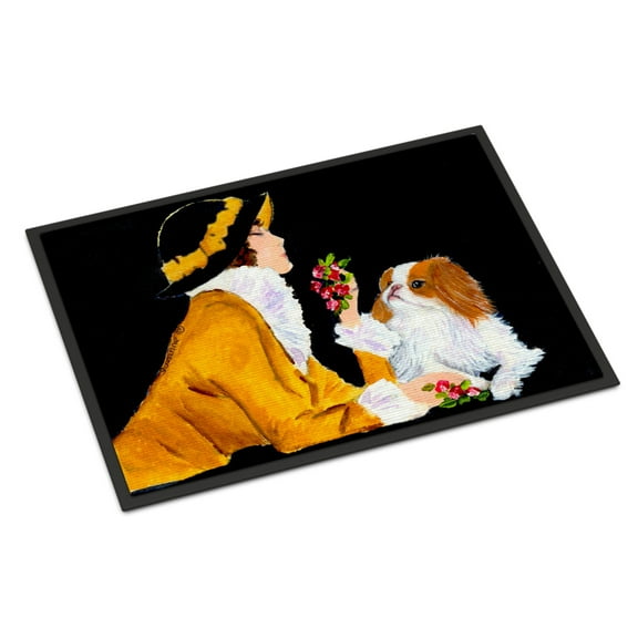 Carolines Treasures SS8540MAT Lady with her Japanese Chin Doormat 18x27 27"L x 18"W multicolor