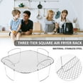 thumbnail image 5 of Fznkrag Air fryer rack Grill stainless steel dewatering rack multipurpose cooking rack air fryer accessories Sturdy square dishwasher safe air fryer baking, 5 of 11