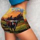 thumbnail image 4 of Fotbe Oil Painting Style Pasture Cow Shorts Sin Costuras – Shorts Deportivos de Cintura Alta para Mujer, Elásticos para Gimnasio, Yoga, Running o Ciclismo-X-Large, 4 of 8