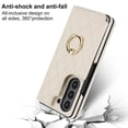 thumbnail image 4 of ELEHOLD Luxury Wallet Case for Samsung Galaxy Z Fold 6, Faux Leather Non-Slip Grip Ring Holder Flip Kickstand Card Cash Slot Shockproof Protection Case for Samsung Galaxy Z Fold 6 ,White, 4 of 7