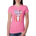 thumbnail image 1 of Wild Bobby, American by Birth Christian by The Grace of GOD Inspirational/Christian Women Slim Fit Junior Tee, Hot Pink, Small, 1 of 6