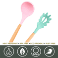 thumbnail image 3 of Juego de utensilios de cocina de silicona para cocina, 2 uds., utensilios de cocina antiadherentes resistentes al calor con mango de madera, 3 of 5