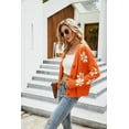 thumbnail image 2 of Cardigans for Women Button Up Open Front Cadigan Sweaters Floral Print Cute Short Knitted Cardigan, 2 of 4