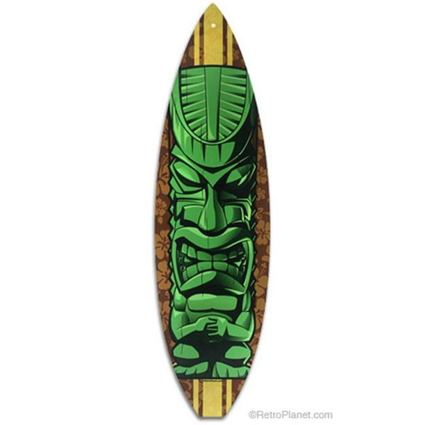 Tiki Surfboard Surfboard Metal Sign