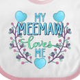 thumbnail image 4 of Inktastic My Meemaw Loves Me with Flowers and Hearts Boys or Girls Baby Bib, 4 of 4