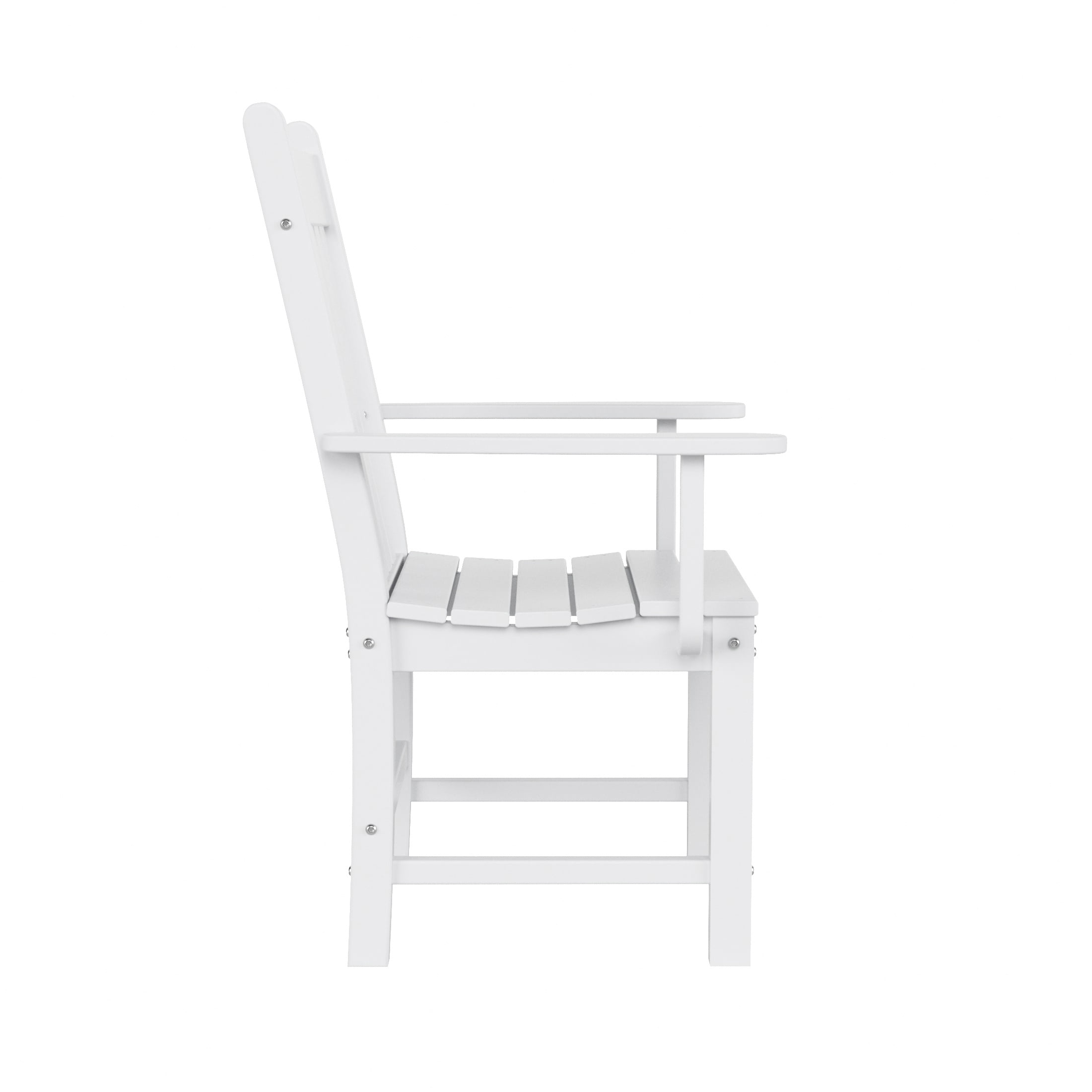 WestinTrends Malibu 7 Piece Outdoor Dining Set, All Weather Poly Lumber Patio Table and Chairs Furniture Set, 71" Trestle Dining Table with Umbrella Hole and 6 Arm Chairs, White