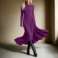 thumbnail image 2 of DGMIOCS Women's Wrap Maxi Dress for Everyday Comfort and Style with Long Sleeves and Tie Detail in Womens Casual Dress Purple S, 2 of 6