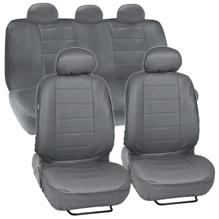 Motor Trend PU Leather Seat Covers for Car and SUV Complete Set