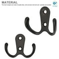 thumbnail image 3 of Deago 10 Pack Double Prong Coat Hooks Wall Mounted with 20 Screws Retro Robe Hooks for Hanging Coats, Towel, Hat, Key, Bag (Black), 3 of 8