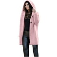 thumbnail image 2 of LEBONYARD Womens Cardigans Dressy Casual,Women's Long Sleeve Pure Color Loose Long Sweater Cardigan Hooded Outwear Pink S, 2 of 6