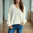 thumbnail image 5 of Women's Oversized Cardigan Sweaters V Neck Button Open Front Batwing Long Sleeve Knit Jackets Coats, 5 of 5