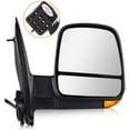 thumbnail image 4 of CCIYU Black Left Side View Mirror Manual Folding Power Adjustment Power Heated Turn Signal Fits for 2008 2009 2010 2011 2012 2013 2014 2015 2016 2017 For Chevy Express For GMC Savana, 4 of 6