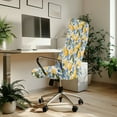 thumbnail image 3 of Xoenoiee Lemon Floral Print Computer Office Chair Covers Universal Fit Desk Rotating Chair Slipcovers, Removable Washable Rotating Chair Anti-Dust Spandex Chair Protector Cover, L, 3 of 7