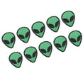 thumbnail image 3 of 10Pcs Embroidered Patch Alien Head Shape Decorative Fabric Sticker Green for Clothes, 3 of 8