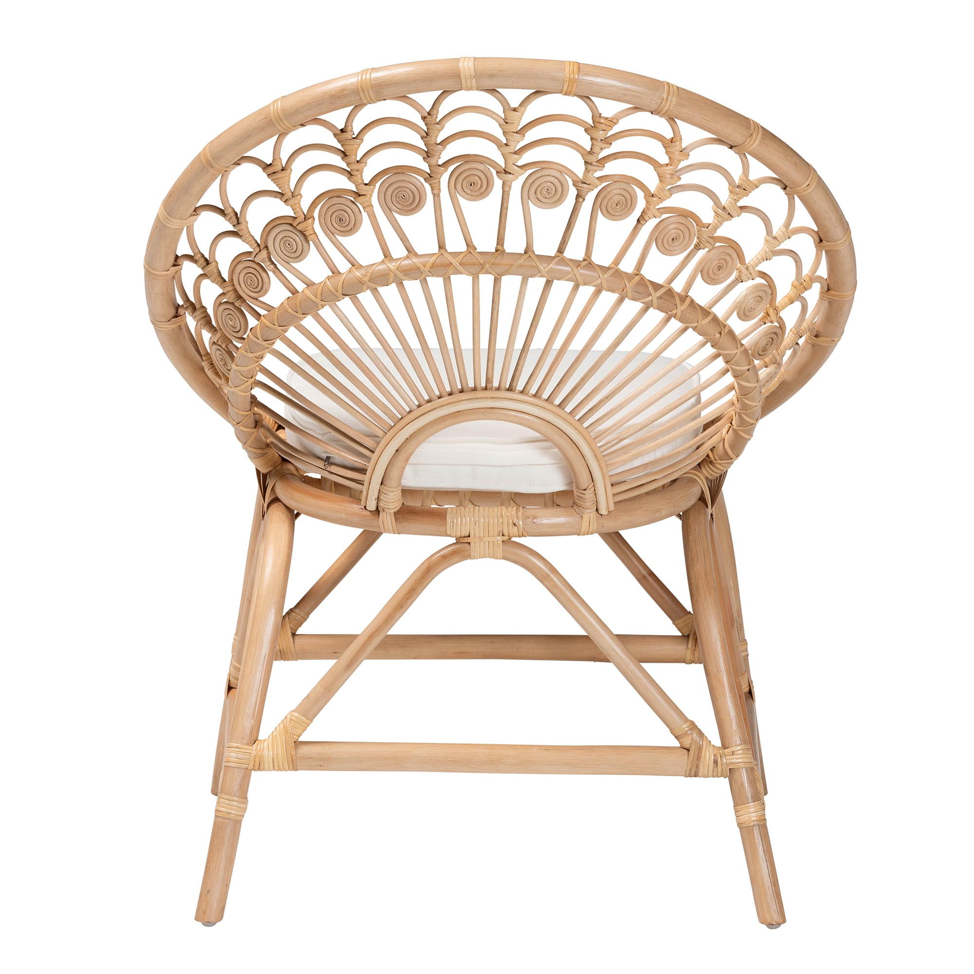 bali & pari Abriella Rattan BOHO Peacock Chair, Natural Brown