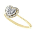 thumbnail image 3 of 10K Yellow Gold Diamond Heart Halo Tiered Promise Love Right Hand Ring 0.25 Ct., 3 of 5
