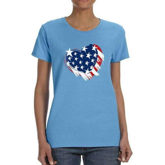 American Heart 4Th Of July T-Shirt Women -Image by Shutterstock, Female 3X-Large