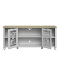thumbnail image 3 of LIVILAND 70" Vintage TV Stand with Carved Doors for TVs Up to 80" -Grayish-white, 3 of 7