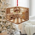 thumbnail image 2 of ViciArt Gingerbread Kitchen Ornament – Cookie Design, Holiday Baking Theme, Acrylic & Wood, 2 of 4