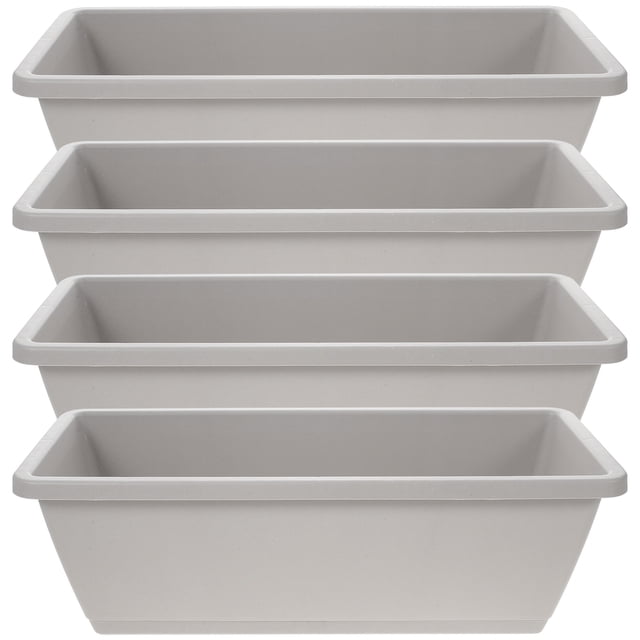 4 Sets Rectangular Window Flower Box Planter Plant Vegetable Planters with Tray