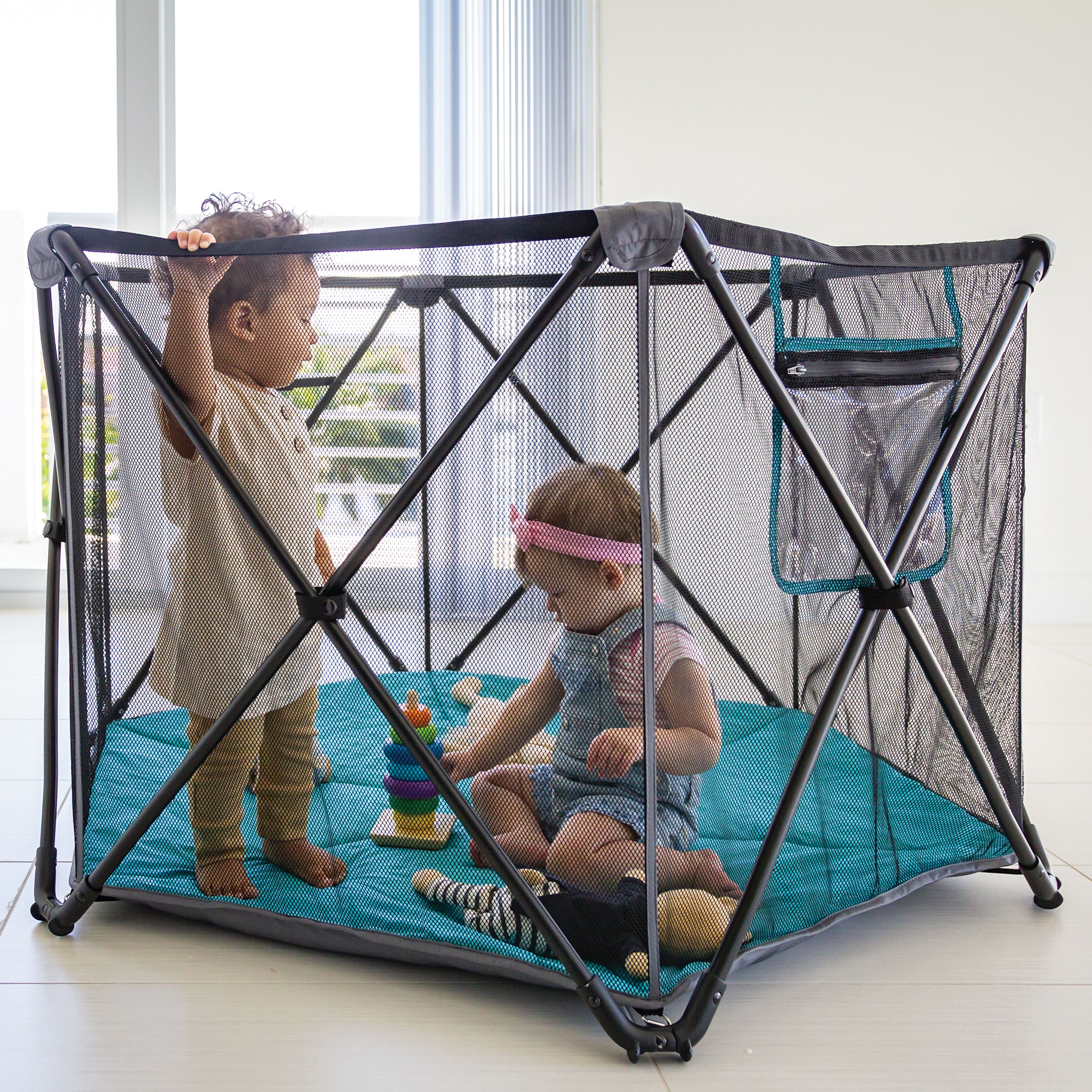 Evenflo Play Away Indoor and Outdoor Portable Playard with Canopy, Cedar Grove - image 4 of 15