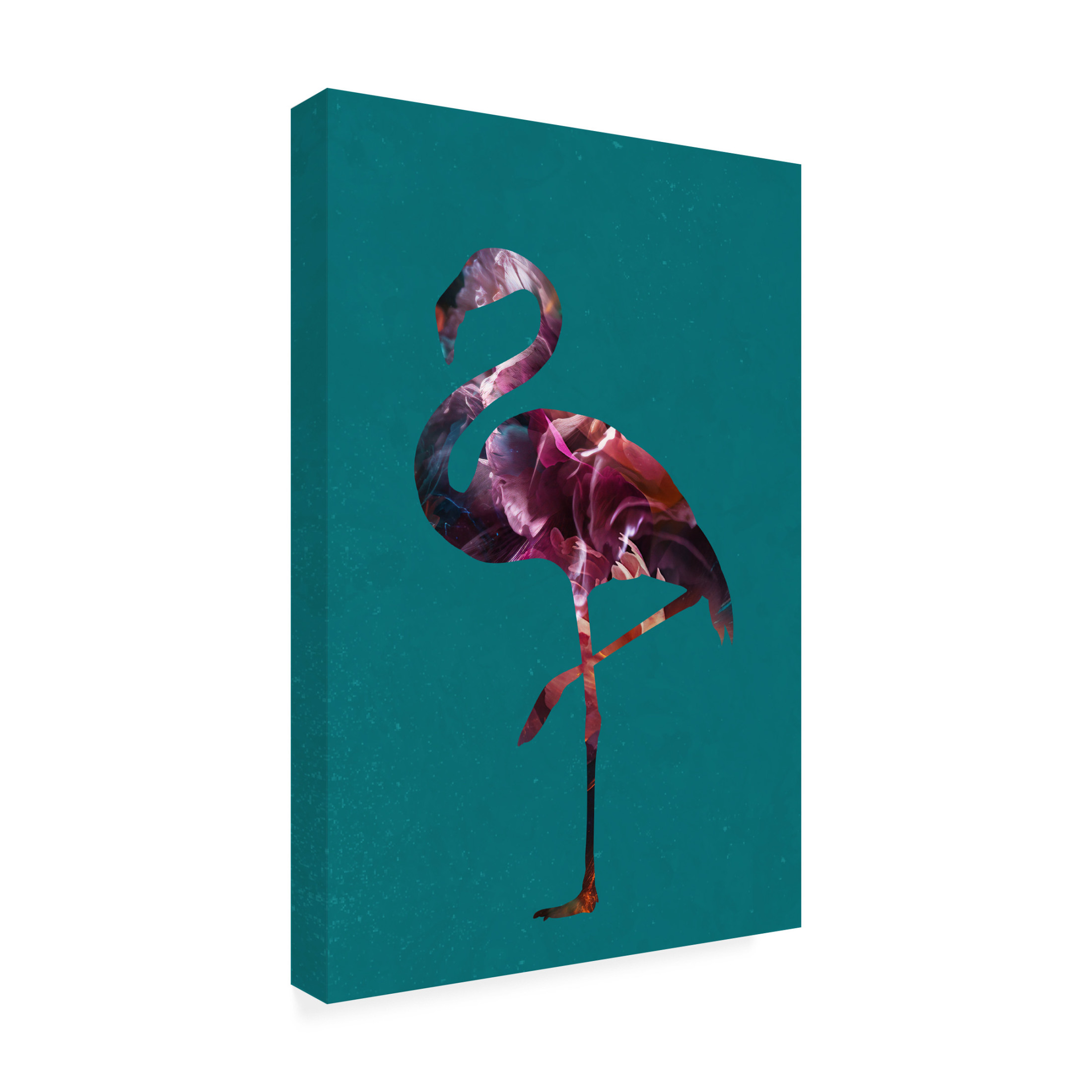 Trademark Fine Art Sarah Manovski  Flamingo Pink and Green Canvas Wall Art