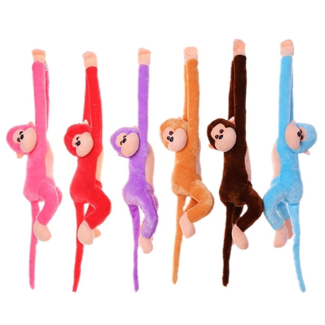 6 monos de peluche de 24 pulgadas con brazo largo, mono de peluche, bonitos animales de peluche para decoración del hogar, regalos de cumpleaños y Navidad.