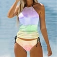 thumbnail image 2 of Splozh Women Tankini Bathing Suits Ruffle High Waisted Swimsuit Tummy Control Swimwear,Purple L, 2 of 4