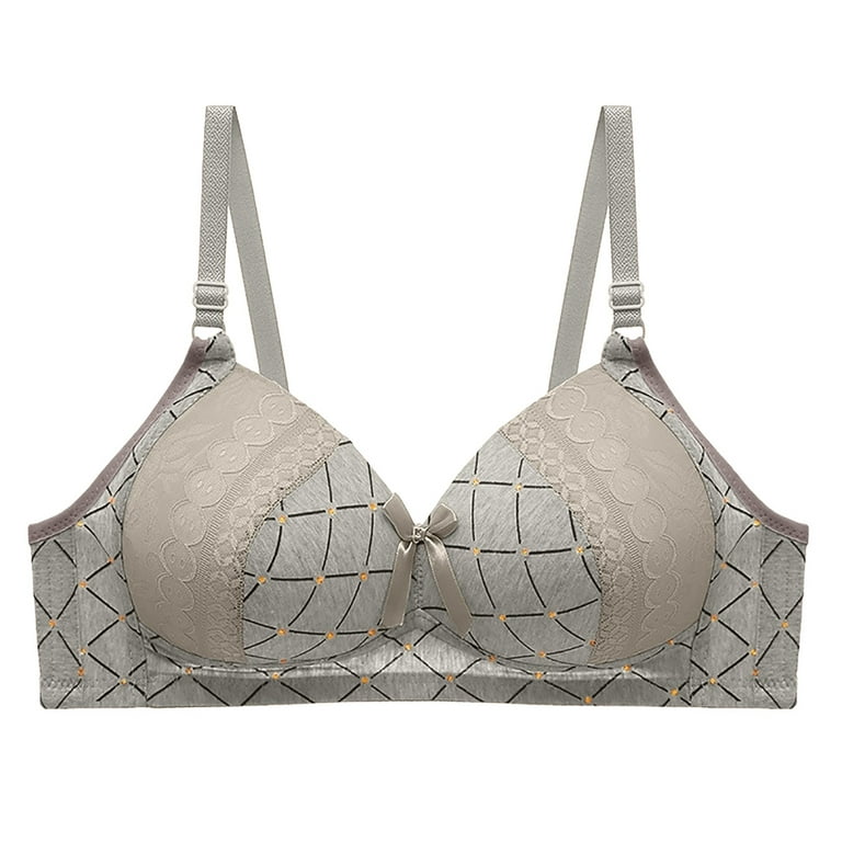 Bigersell Cupless Bra Women Camouflage Print Front Deduction Breath  Non-Underwire Underwear Bras Women Size Lace Bra and Panty Set, Style 4113,  Gray 40D 