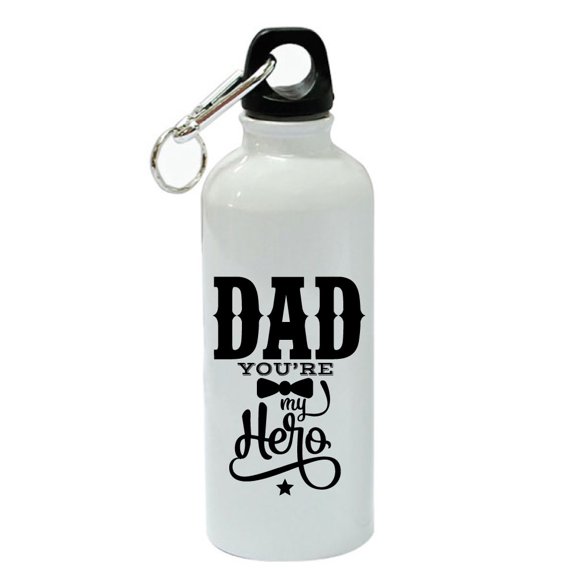 Dad You're My Hero White Aluminum Sports 20 oz Water Bottle