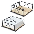 thumbnail image 1 of 2 PCS Napkin Holder for Table, Black Napkin Holder with Weighted Arm, Metal Napkin Dispenser with Wood Base, Paper Napkin Holder for Kitchen Restaurant, 1 of 7