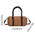 thumbnail image 3 of NWOKYZGH Sac à Poignée Faux Suède Sac à Main Sac Fourre-Tout Boston Sac Baril pour Femmes Dames Brun, 3 of 6