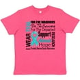thumbnail image 3 of Inktastic Ovarian Cancer I Wear Teal Ribbon Tribute Youth T-Shirt, 3 of 5