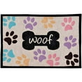 thumbnail image 2 of Loving Pets Fashion Mat Woof with Multi Paws Multi-Color, 2 of 2