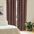 thumbnail image 2 of Ambesonne Geometric Window Curtains, Striped Orange Shapes Art, Each 28" W x 63" L, Vermilion and Dark Night Blue, 2 of 4