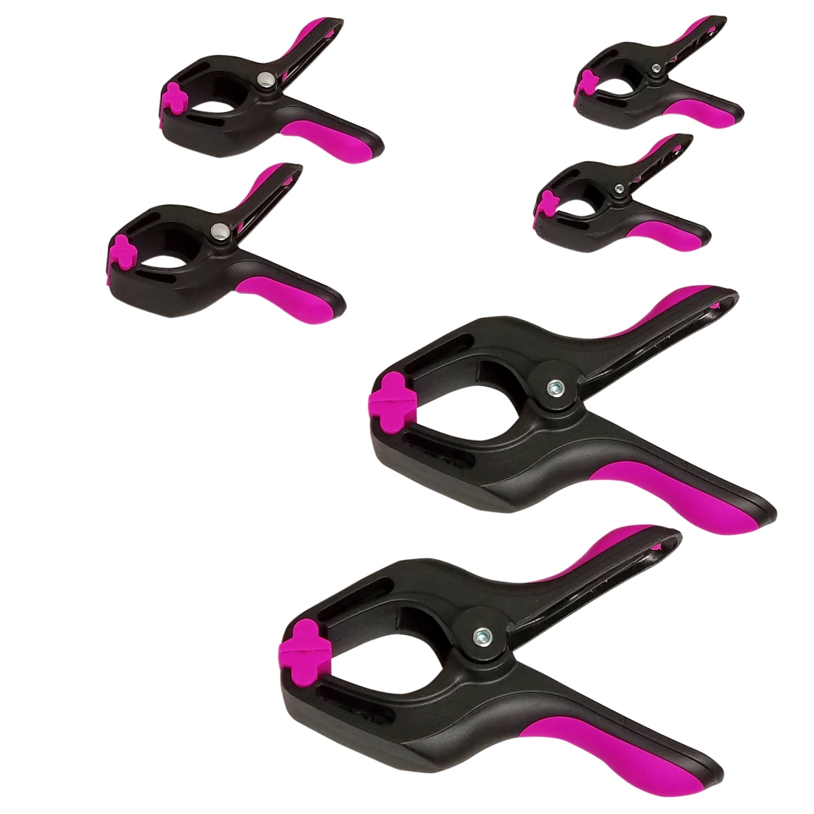 The Original Pink Box PB6CLAMP 6Piece Heavy Duty Nylon Spring Clamps