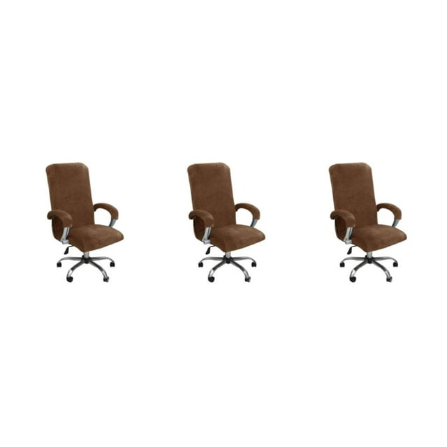Maytalsory 3piece Chair Cover For Computer Chair Chair Daily Wear And Tear Thickening And Plushing Chair Covers hypodermal color L 3Set