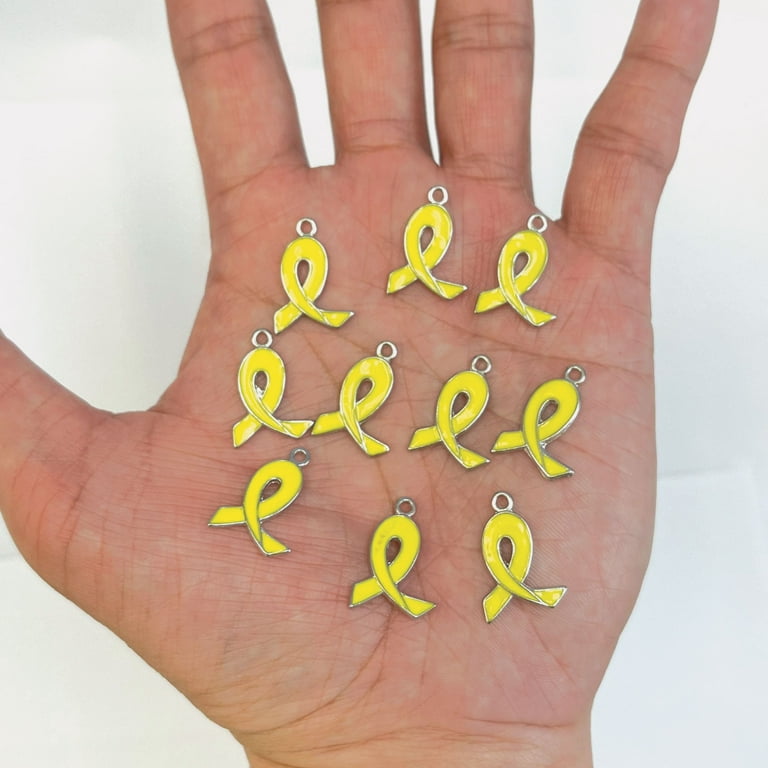 Linpeng Yellow Ribbon Charms Bulk For Jewelry Making