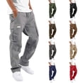 thumbnail image 1 of Pantalon Cargo pour Homme en Coton Coupe Décontractée Pantalon de Randonnée Tactique pour Hommes avec Multiples Poches Décontracté Extérieur Travail Jogger Pantalon Cargo, 1 of 7
