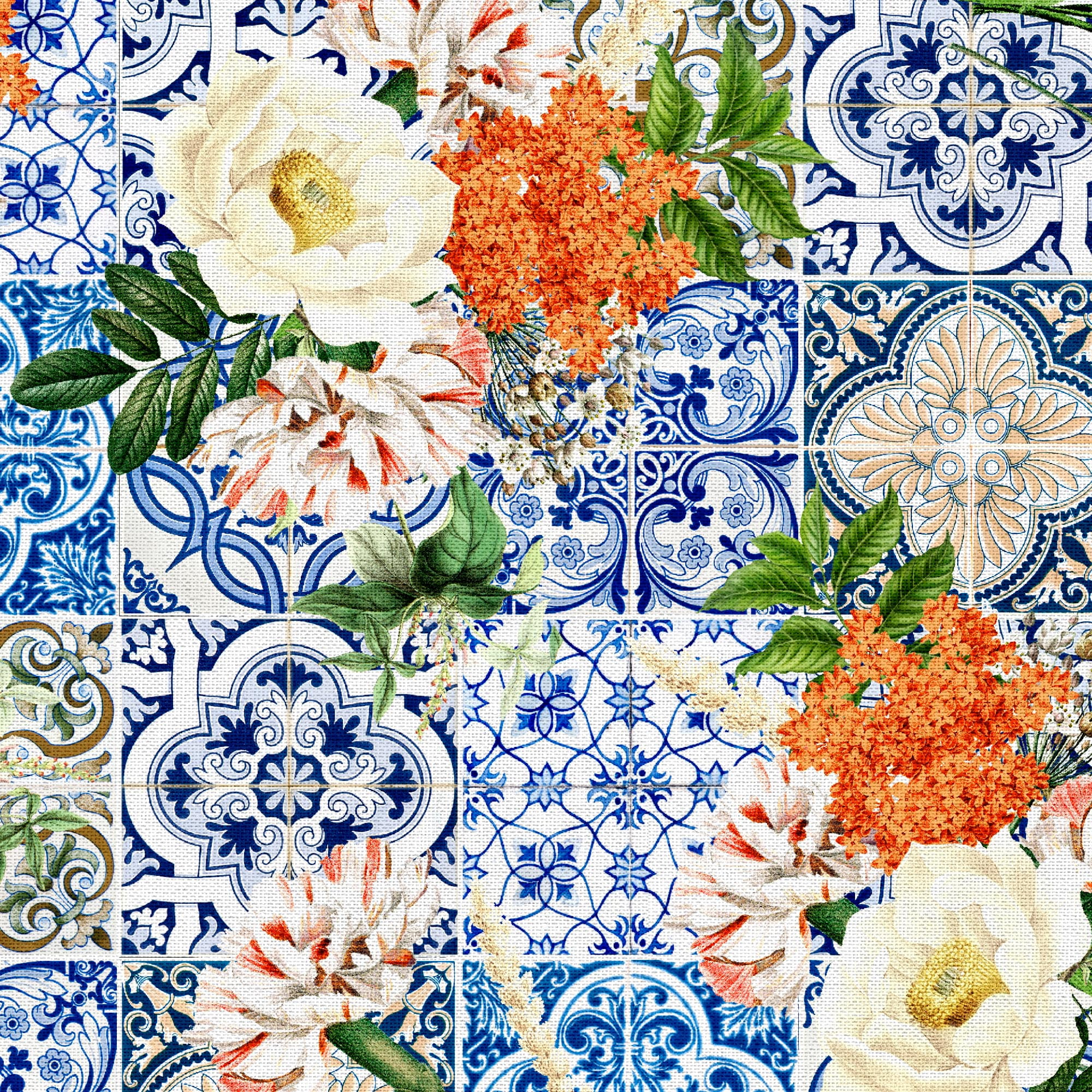 Create It 18" x 21" Cotton Floral Tiles Precut Sewing & Craft Fabric Bundle, Multicolor 15 Piece