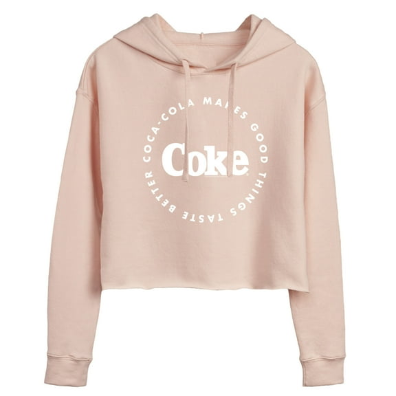 Coca-Cola - Coke Makes Things Taste Better - Juniors Cropped Pullover Hoodie