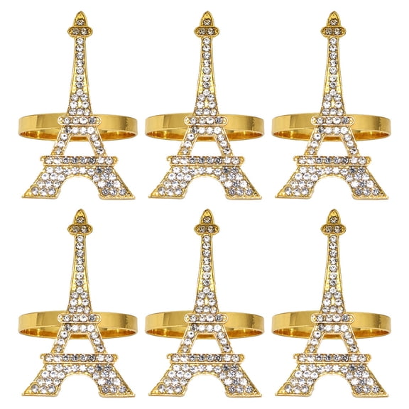 FOMIYES 6Pcs Wear Resistant Alloy Napkin Rings Chic Golden Serviette Accessories