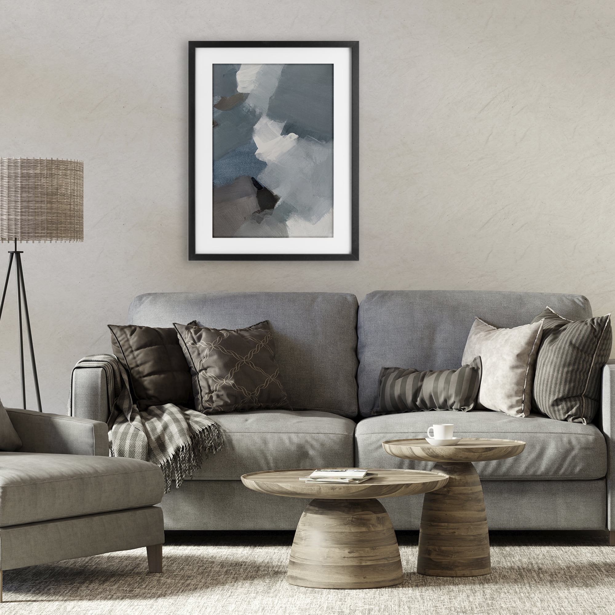Stupell Industries Stormy Grey Abstract Black Framed Print Under Glass, design by Lanie Loreth