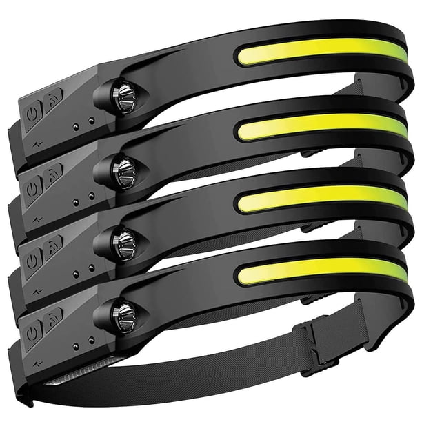 Linterna Frontal Contra el Agua FlexLight 4Pzas 100m 1 Led de Pantalla 230 Grados de Apertura 350ml Recargable-C Batería VentDepot MXFXI-004