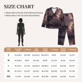 thumbnail image 4 of Pajama Sets for Women 2 Pcs, Dinosaur Moonlit Forest Button Down Long Sleeve Sleepwear Lounge PJ Sets, 4 of 6