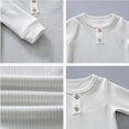 thumbnail image 4 of Favoffer Newborn Clothes Boys Girls Long Sleeve Snaps up Solid Ribbed Knit Baby Infant Outfits Daily, Bedtime, Photos, Walks 0-2Y, 4 of 5